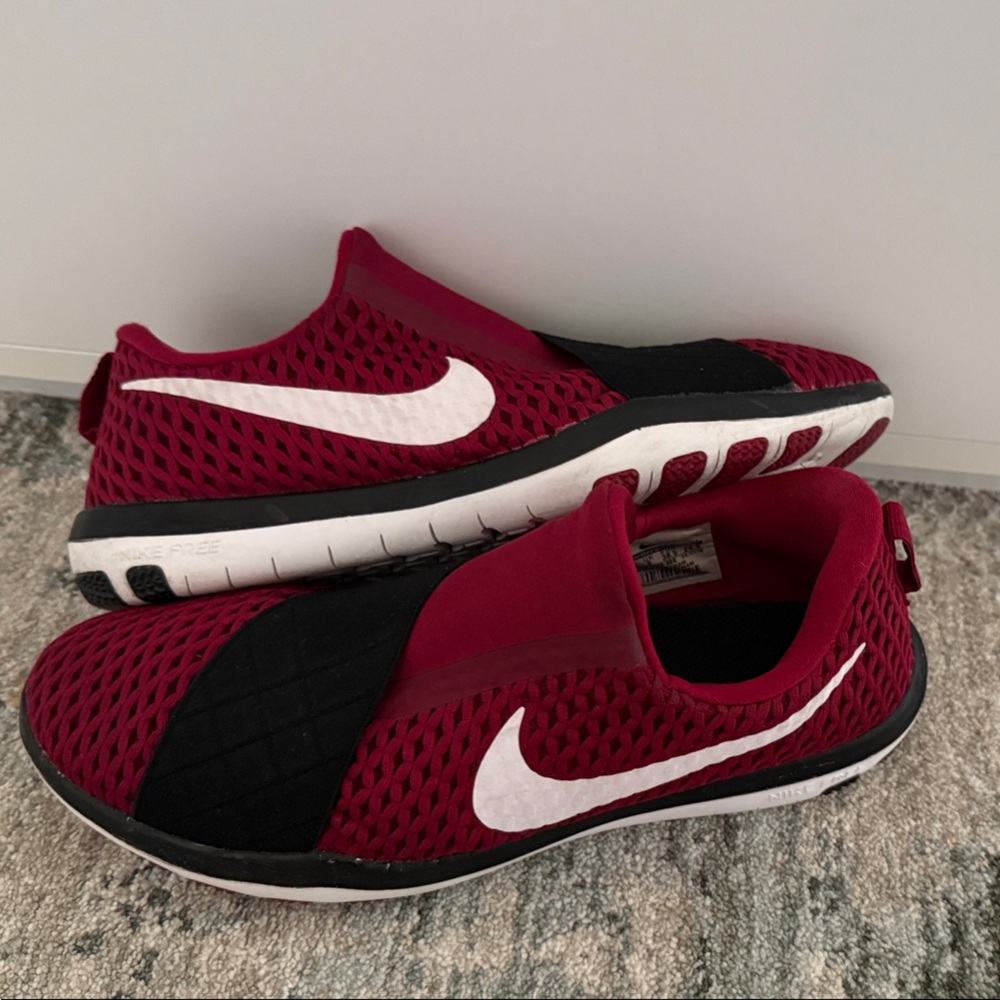 Nike Red and Black Mesh Sneakers